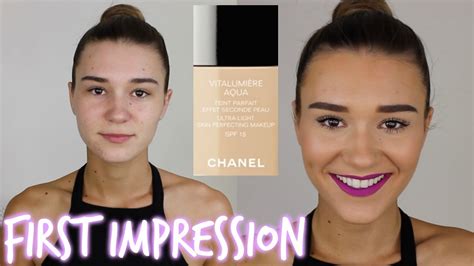 chanel vitalumiere aqua foundation before and after|Chanel vitalumiere foundation 40 beige.